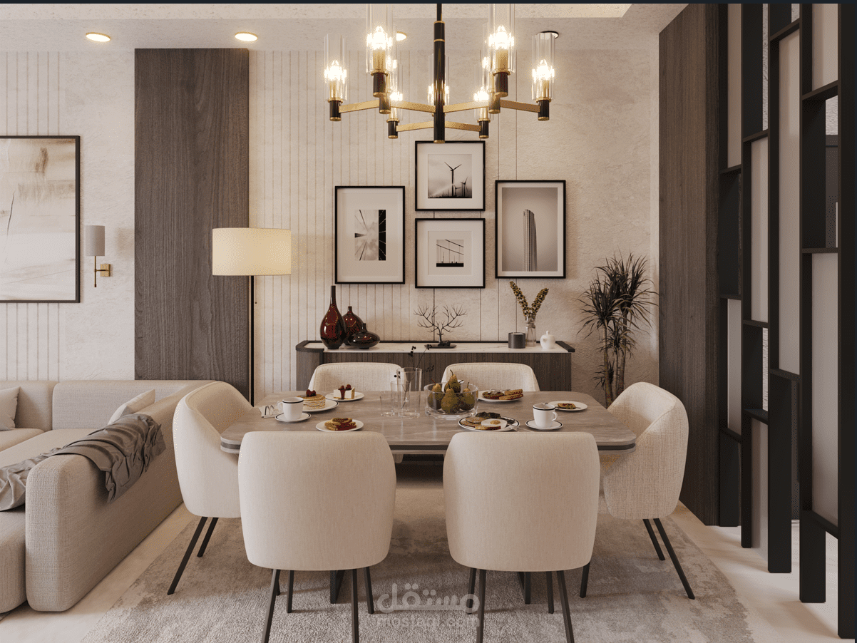 Cozy Elegance – Living Room Design with Soft Neutrals & Wood Accents