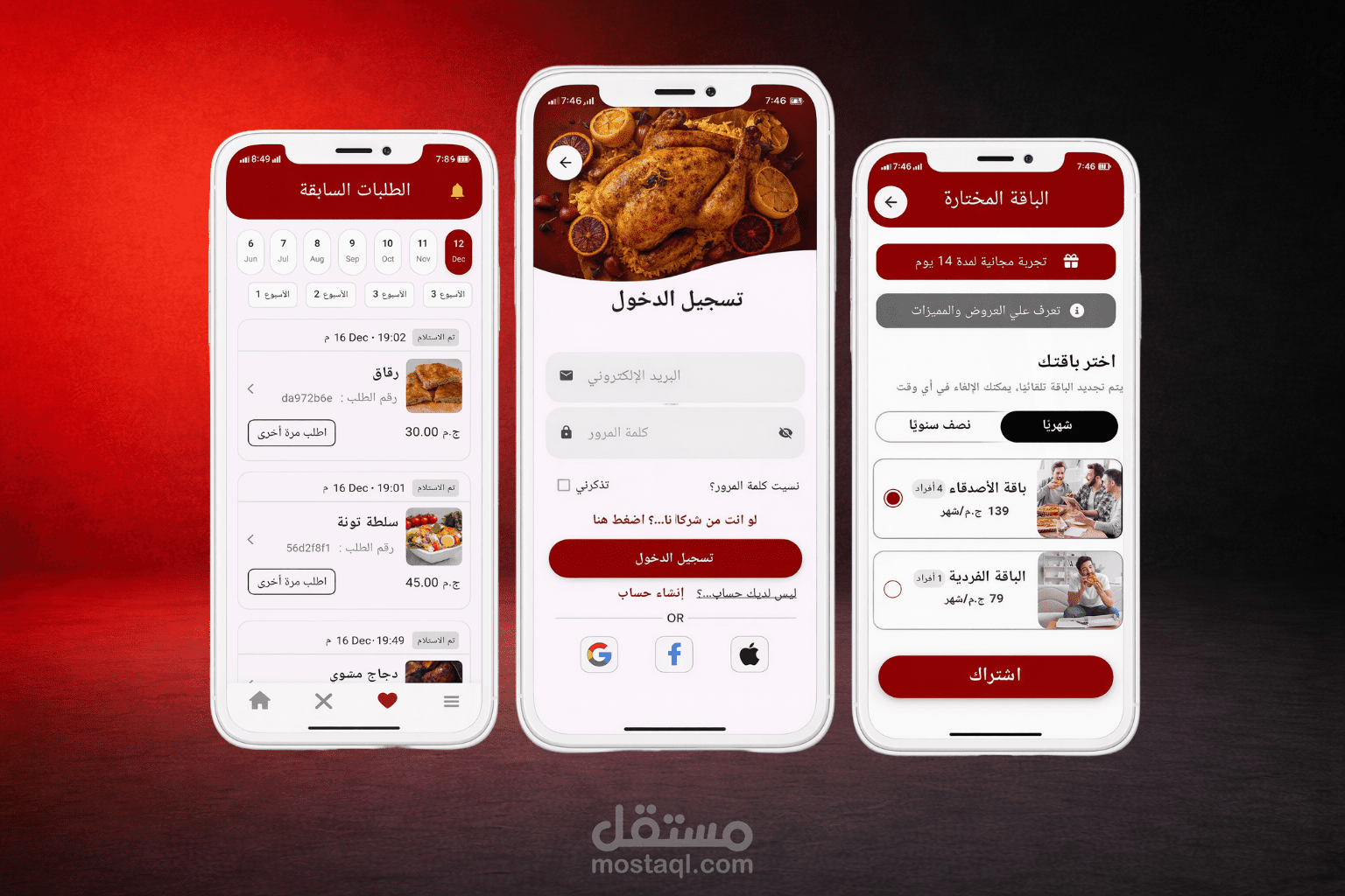 تطبيق لعرض وجبات الطعام لبيع لبيع الاسر المنتجة من خلاله