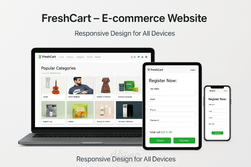 متجر إلكتروني عصري لبيع الملابس لجميع الماركات – E-commerce احترافي