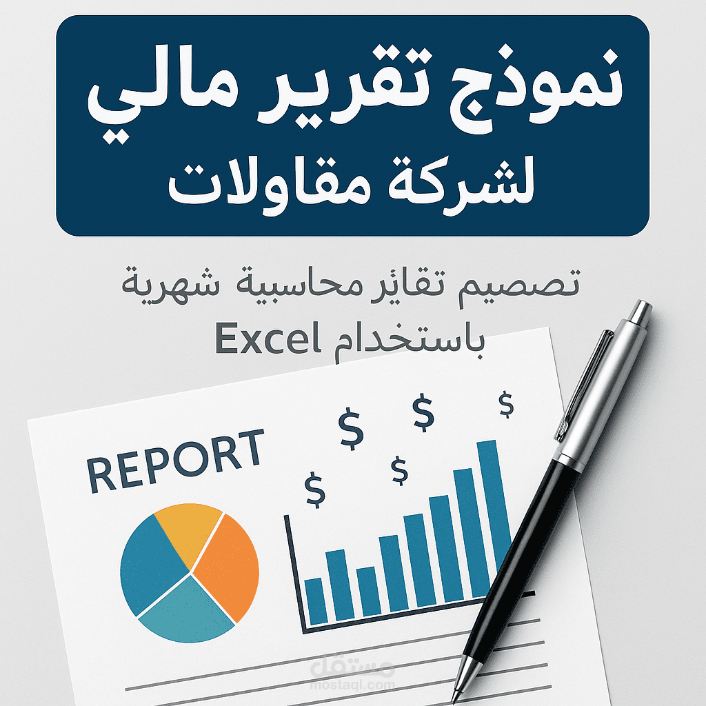 تصميم تقارير محاسبية شهرية لمؤسسة مقاولات