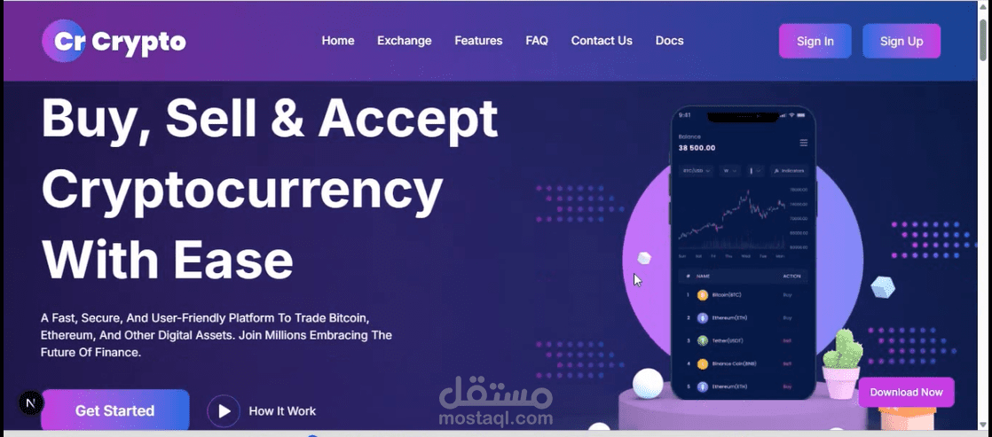 منصة العملات الرقمية (Crypto Next.js Template)