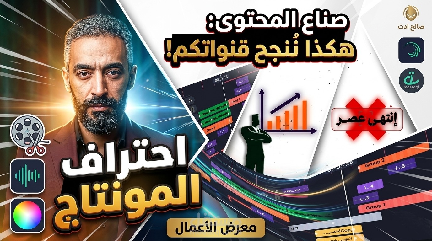 مونتاج فيديو ريلز احترافي مع موشن جرافيك و نصوص متحركة