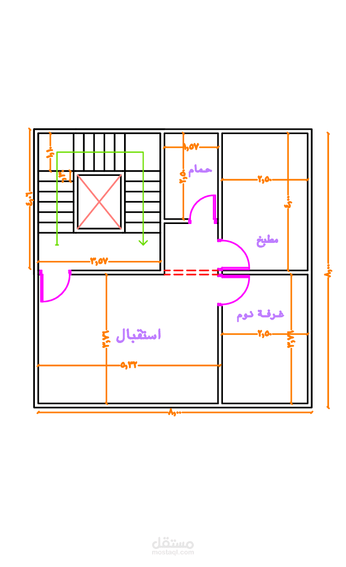 وحدة سكنية لدور اول علوي فقط
