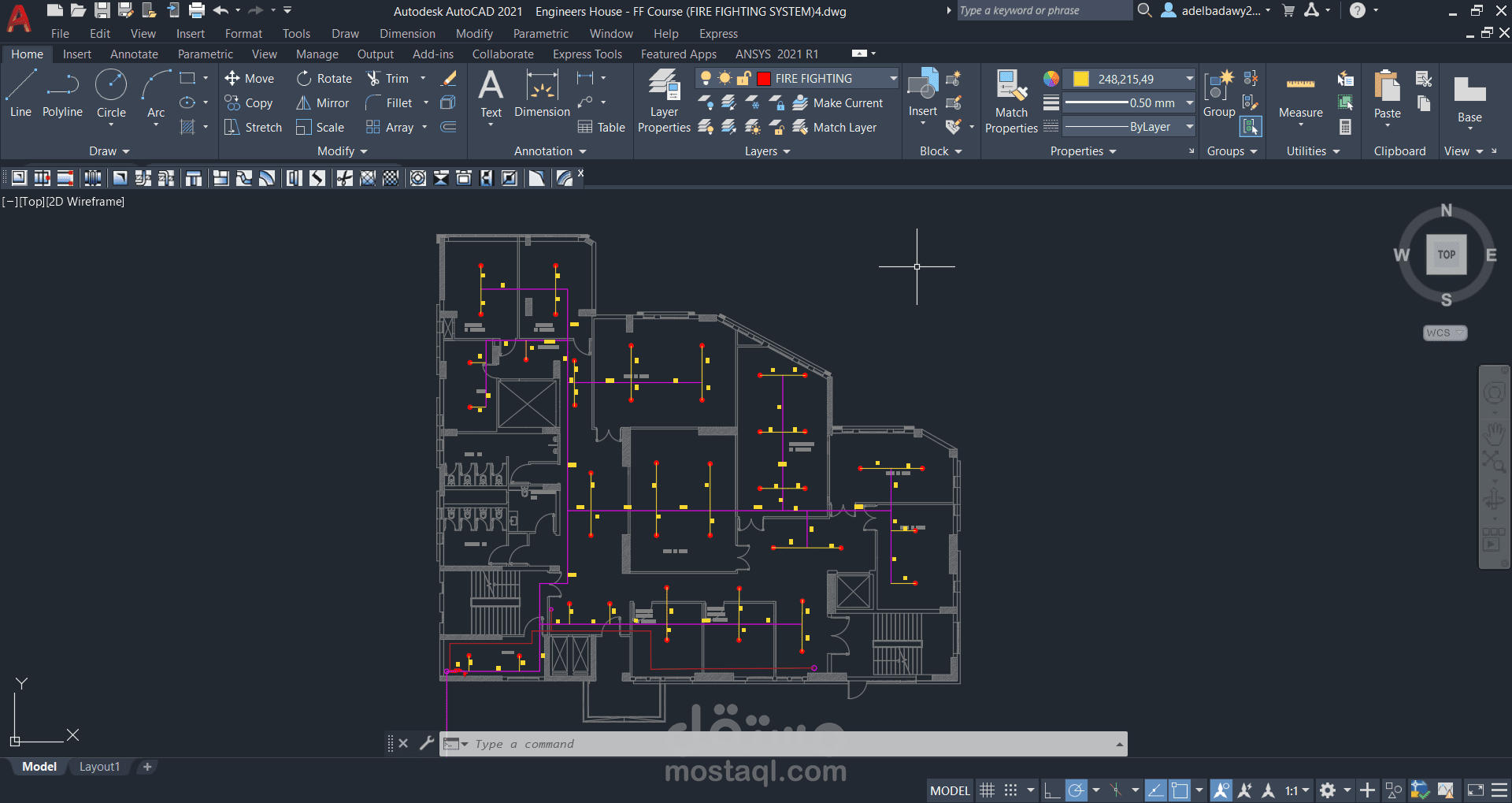Firefighting system for a college