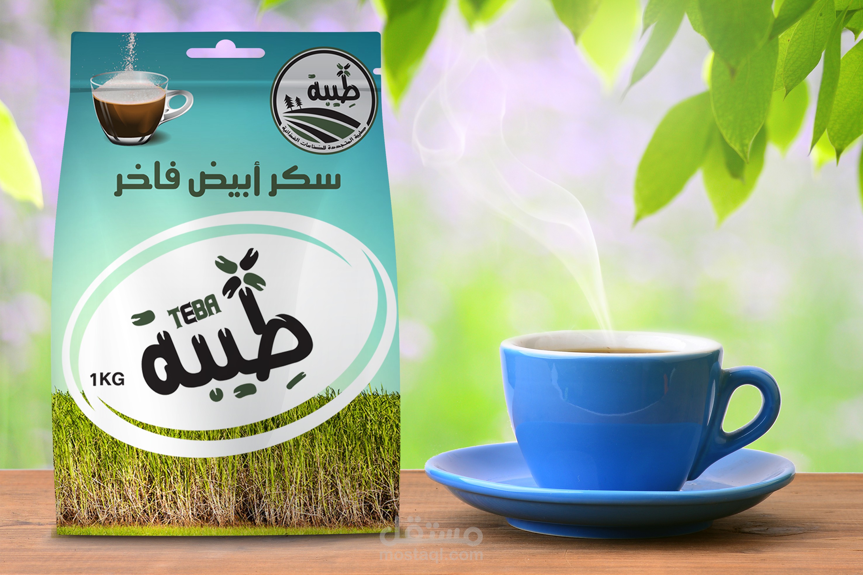 تصميم كيس لخط انتاج سكر طيبة ( شركة طيبة المتجددة )