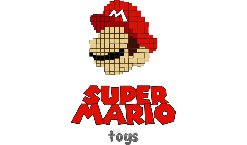 تصميم شعار (لوجو super mario toys) لمحل ألعاب أطفال