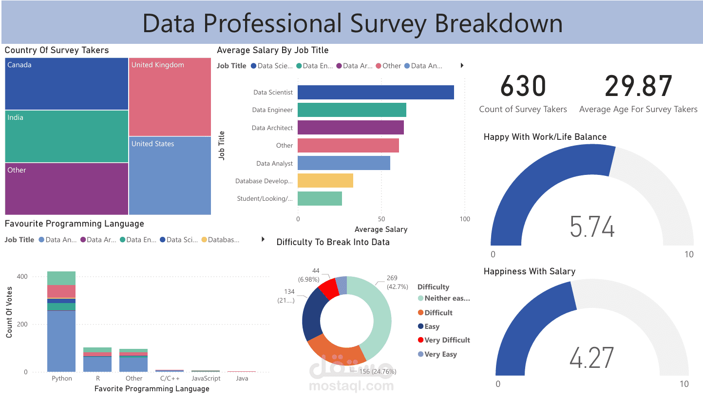 Data Professionals Survey Dashboard