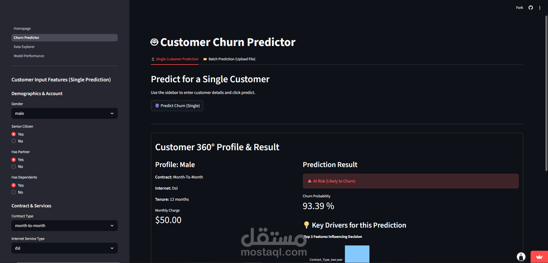 بناء نموذج تعليم الاْلة (Machine Learning) مع عمل تطبيق له بإستخدام (ٍStreamlit) لسهولة الإستخدام