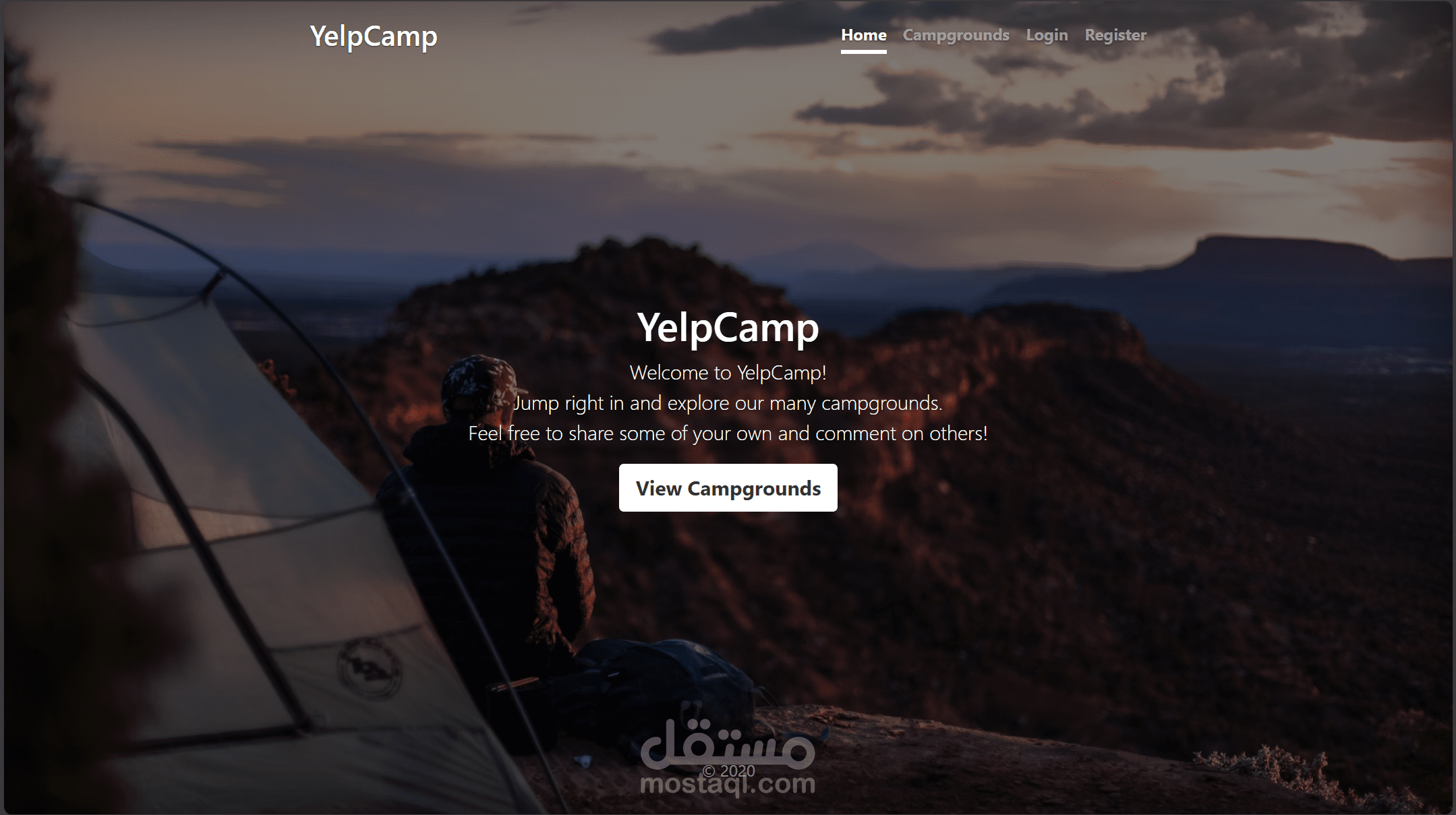 موقع تقييم معسكرات تخييم YelpCamp