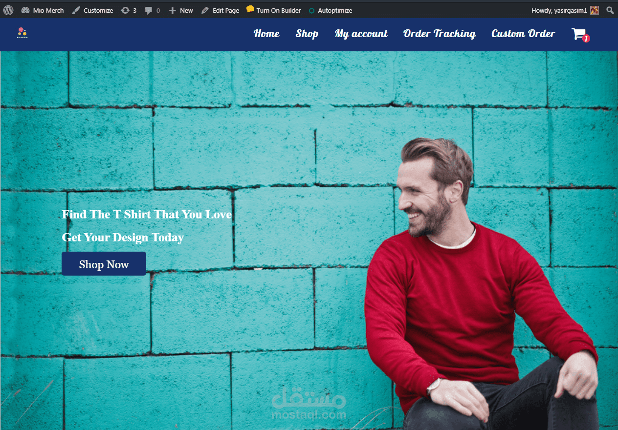 تصميم متجر الكتروني لبيع التيشيرتات