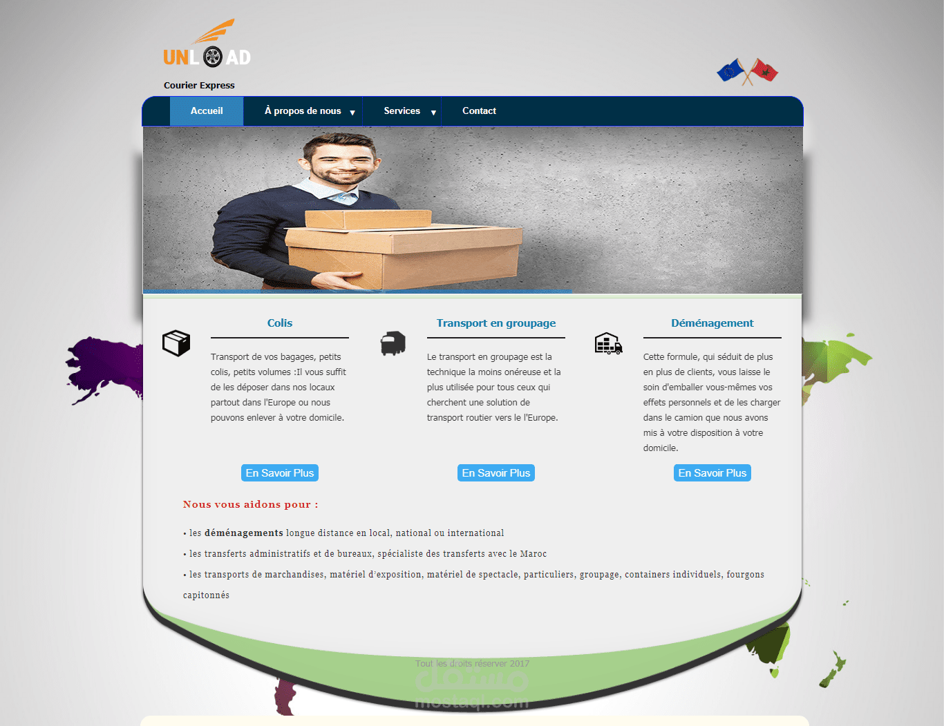 تطوير موقع لنقل البضائع --PHP