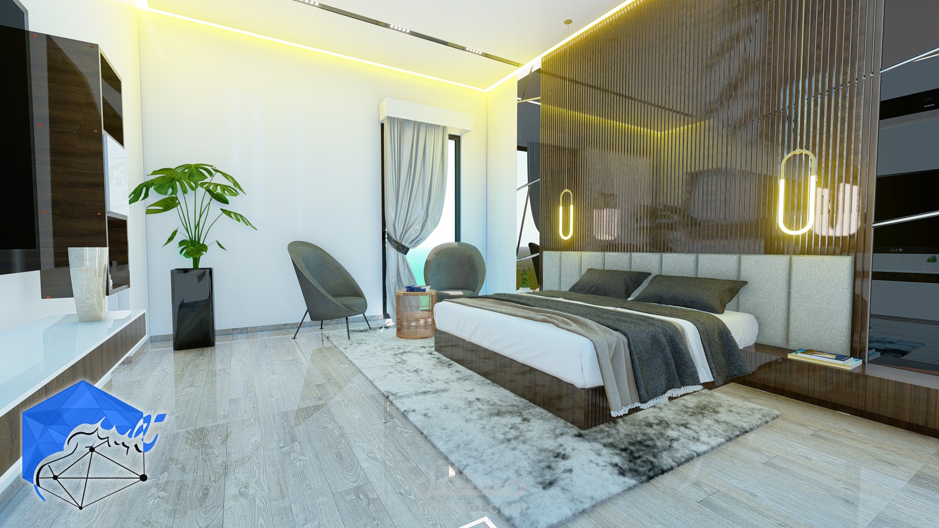 تصميم غرفة نوم مودرن بمدينة جدة -السعودية