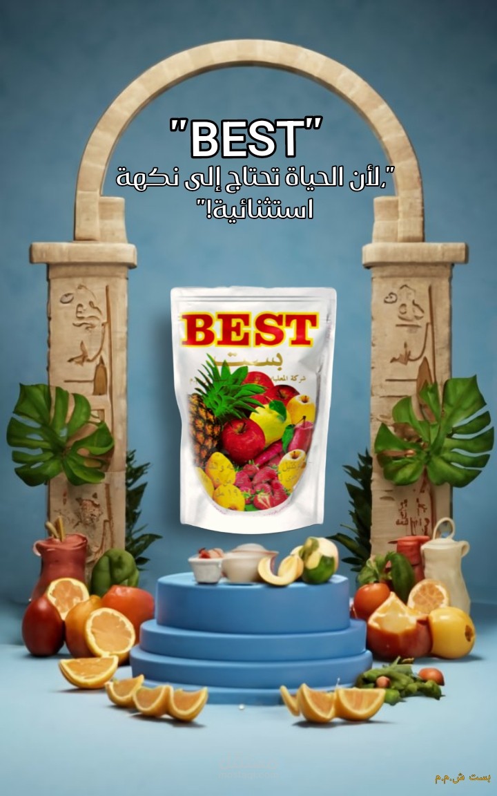 تصميم بوستر عصائر طبيعية "BEST"