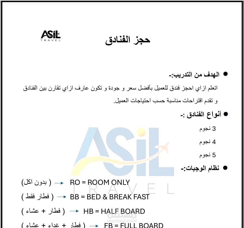 اساسيات حجز الفنادق