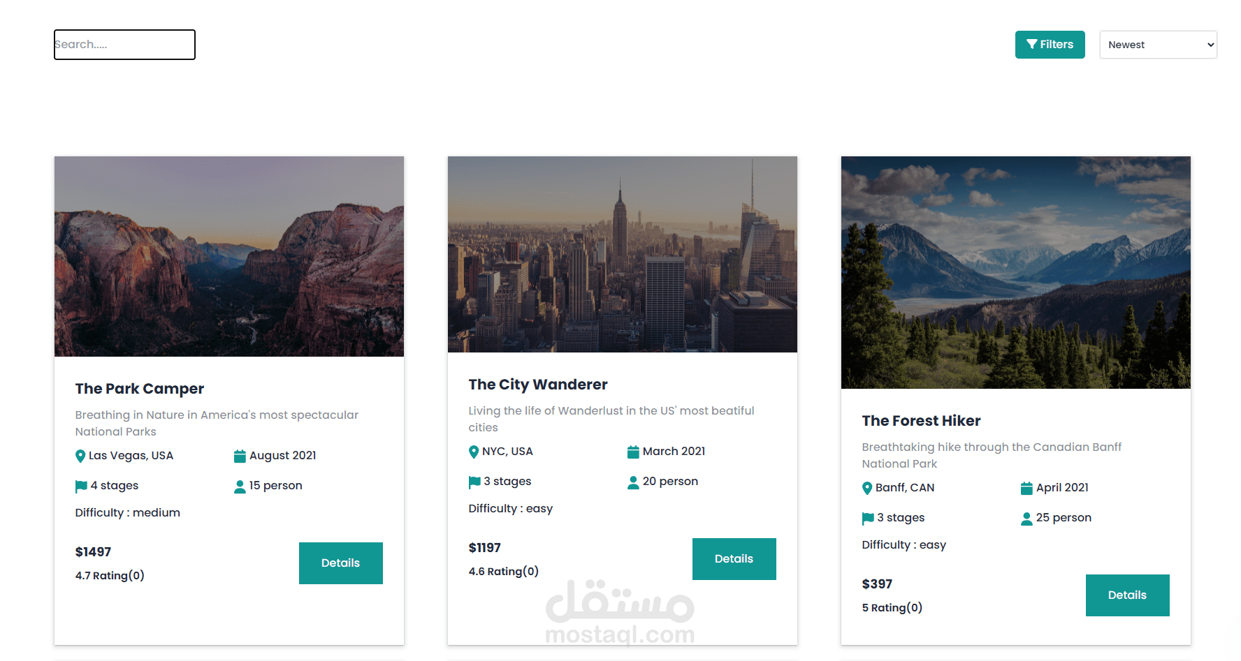 Ravin Roams Tous-Booking-webste