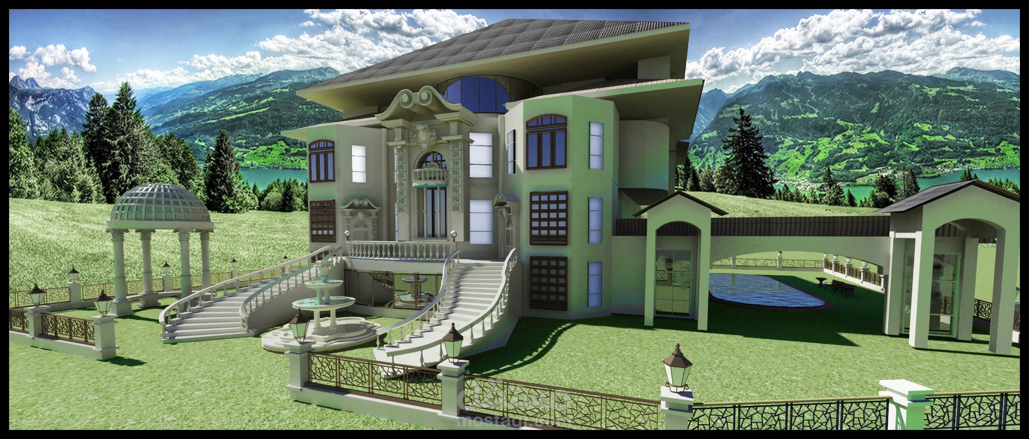 تصميم ثري دي لفيلا سكنيه