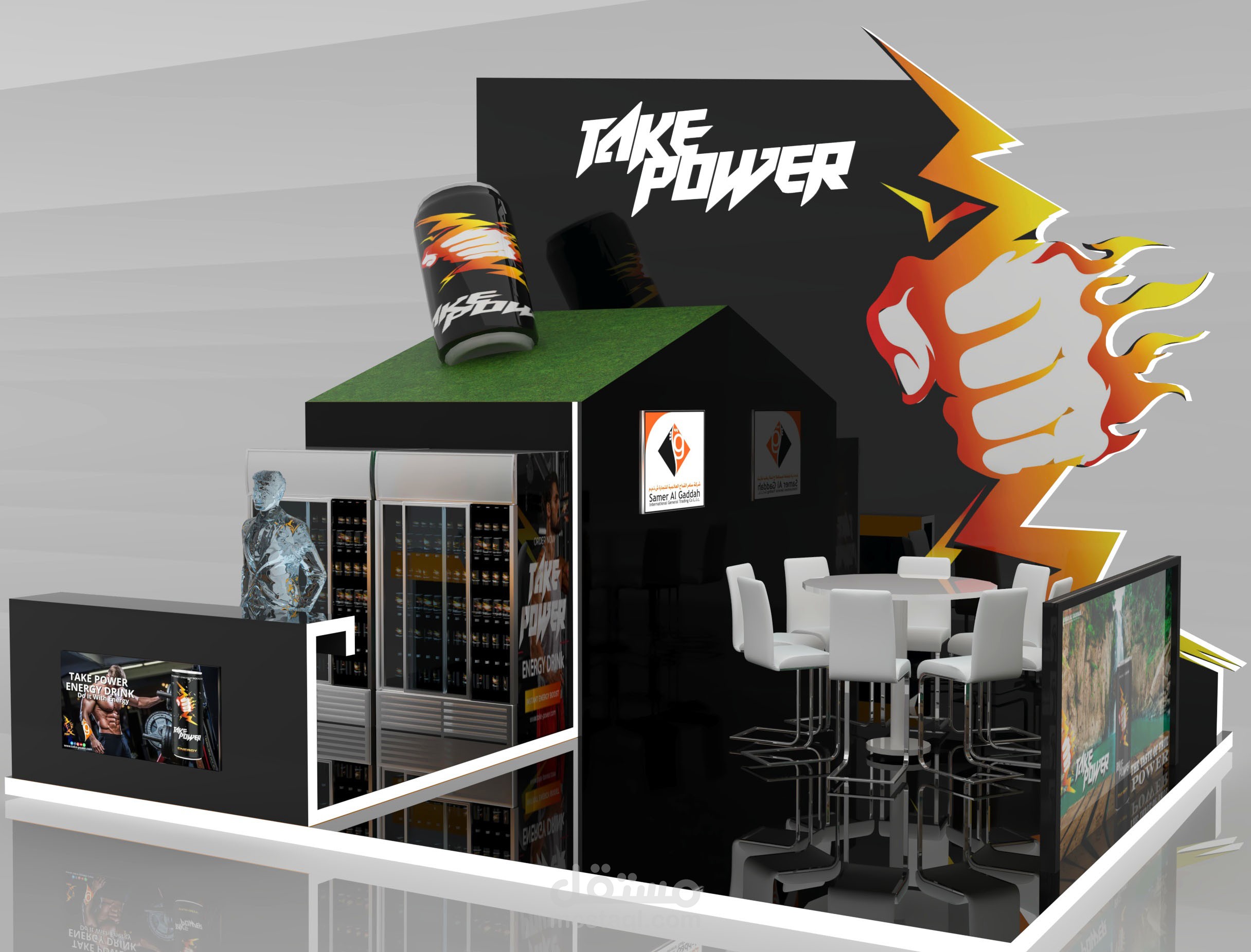 تصميم بوث لشركة القداح gulf food