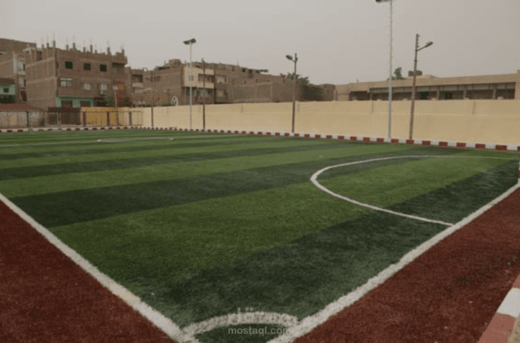 مشروع رفع كفاءه لملعب كره قدم قديم