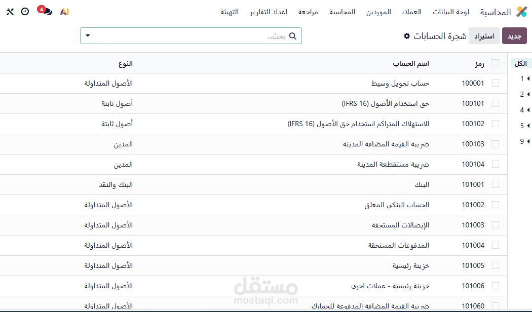 إعادة هيكلة الدورة المحاسبية وضبط الأرصدة الافتتاحية على نظام Odoo.