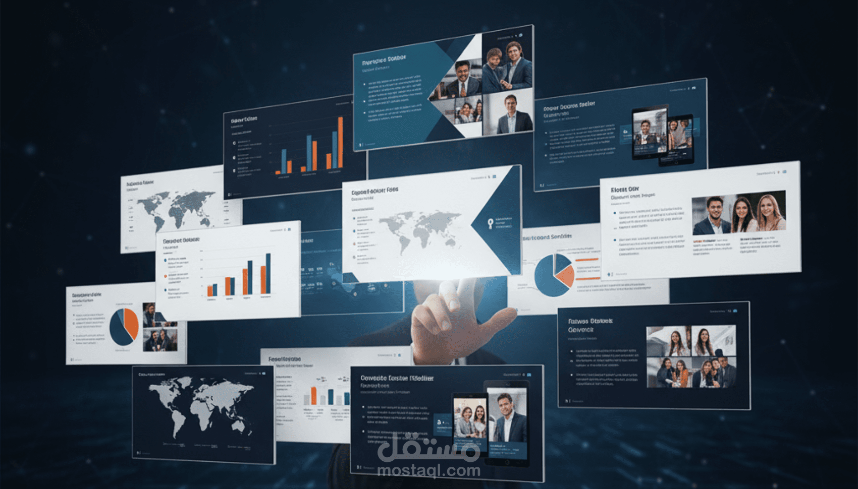 تصميم عروض تقديمية احترافية (PowerPoint) باللغتين العربية والإنجليزية