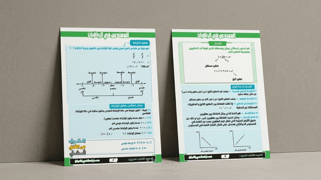 تصميم وتنسيق مذكرات الرياضيات و Math لكافة المراحل (من التأسيس إلى الثانوية)