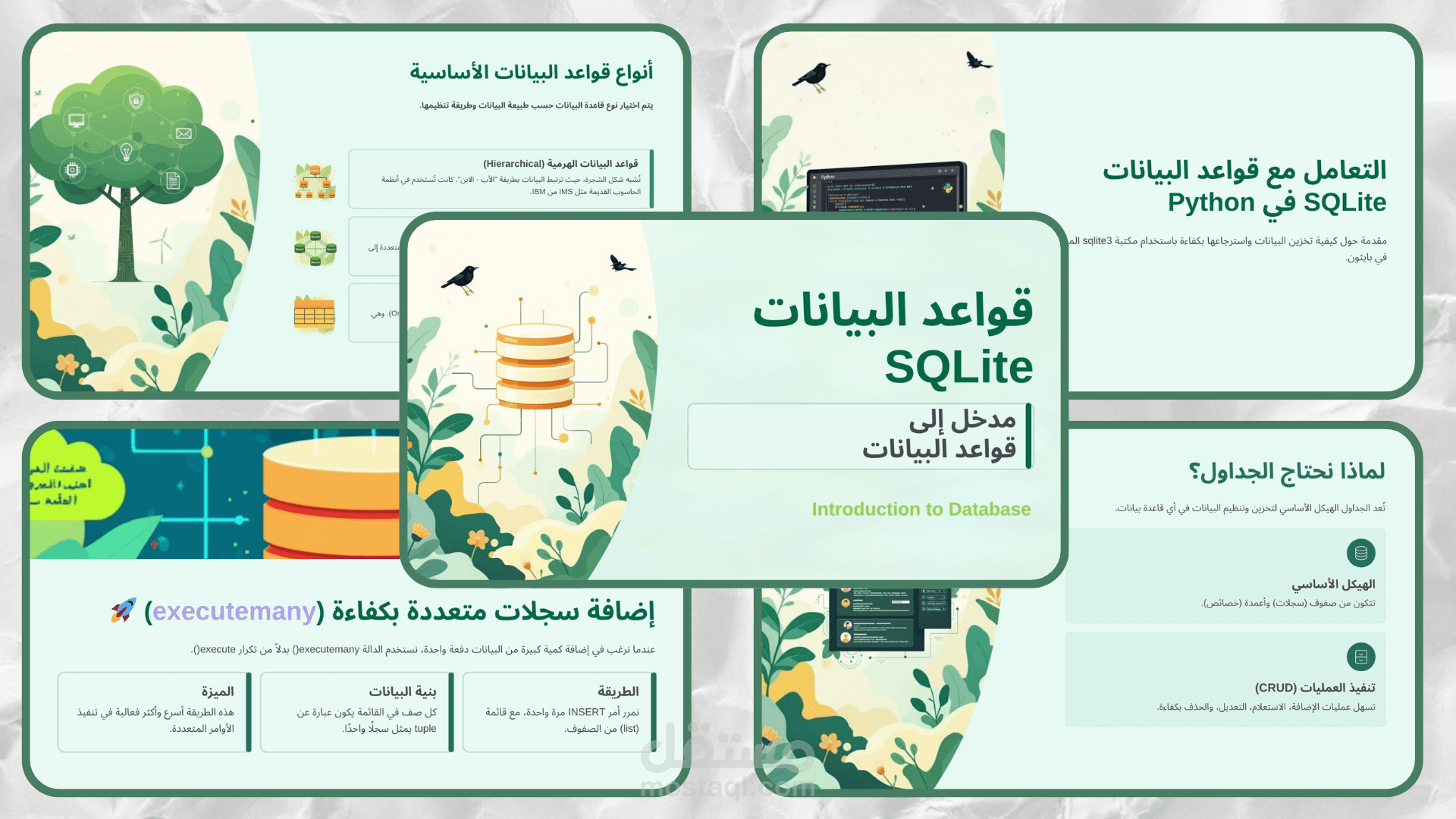 تصميم عرض تقديمي تعليمي عن أساسيات SQLite