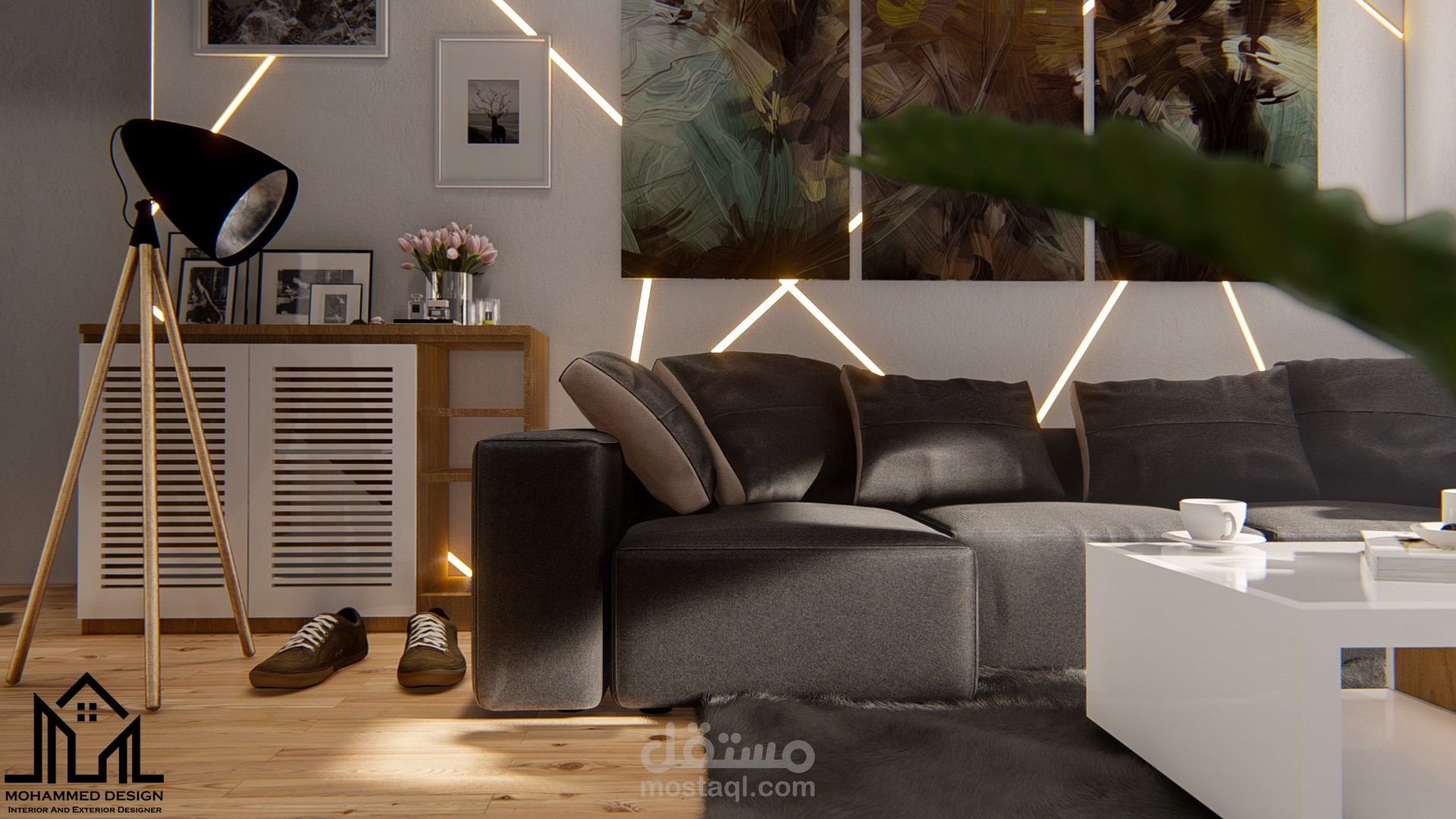 تصميم داخلي لاستديو ..