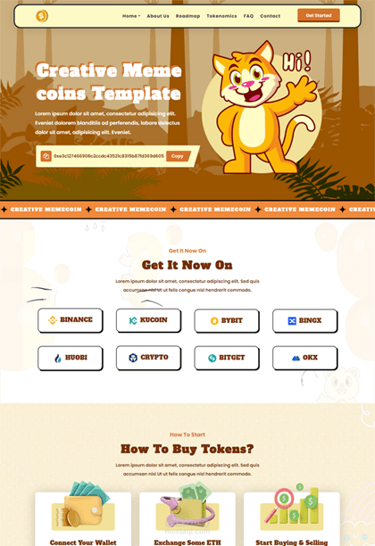 تصميم قالب ووردبريس Creative Meme Coins Template