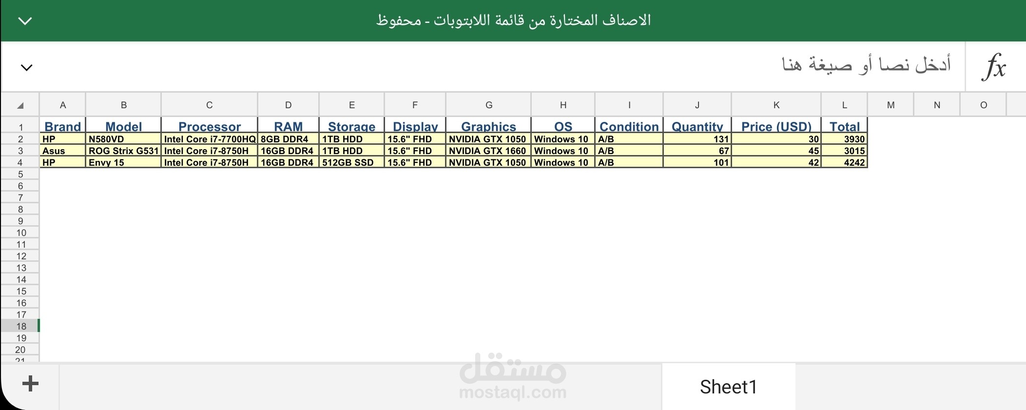 تحهيز دراسة وبحث عن اصناف الكترونية بأقل الاسعار على مستوى العالم