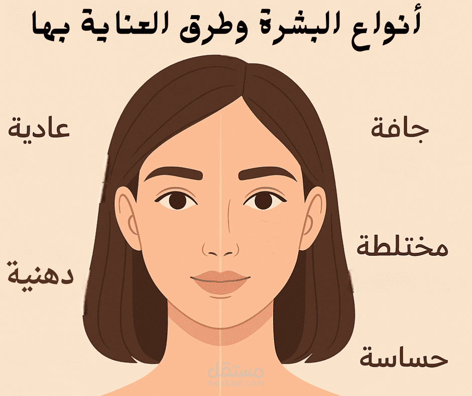 أنواع البشرة وطرق العناية بها : دليلك الكامل لبشرة صحية ومشرقة