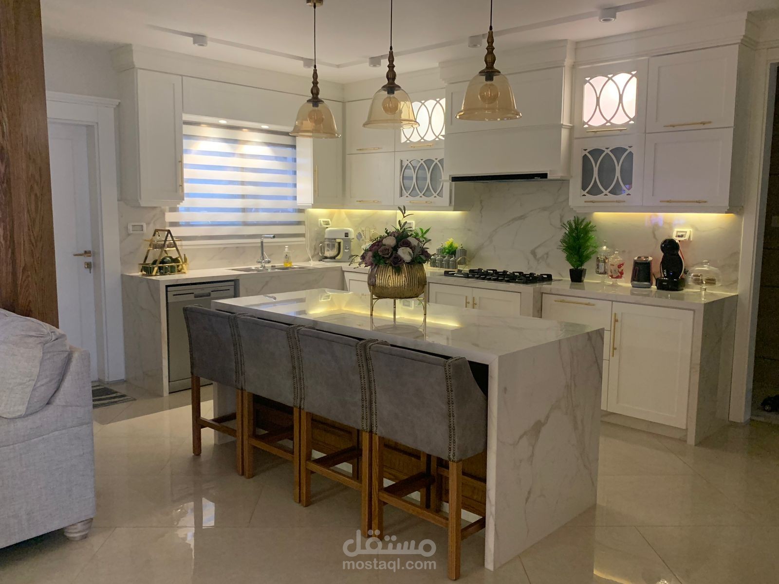 تصميم وتنفيذ مطبخ new classic kitchen