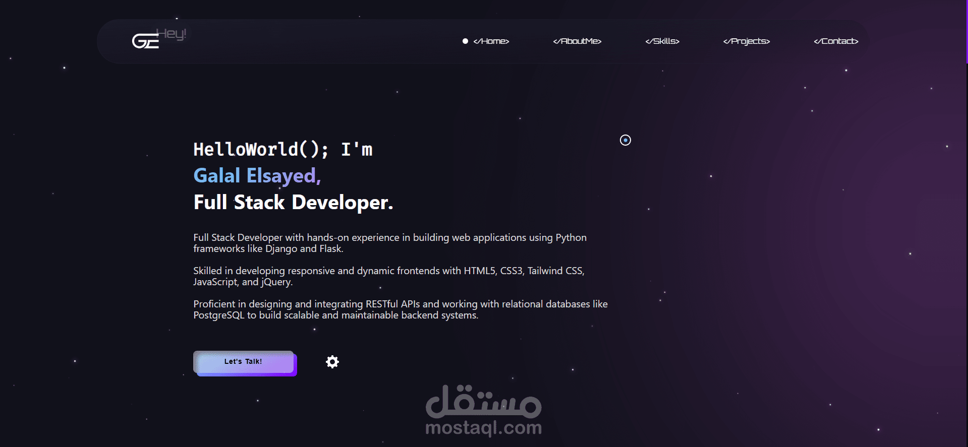 صفحة هبوط شخصية ( Portfolio)