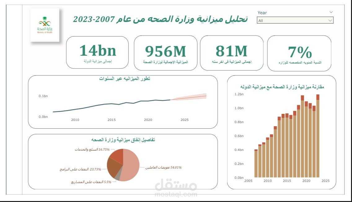 مشروع تحليل البيانات والميزانيات التقديرية | قطاع الرعاية الصحية.