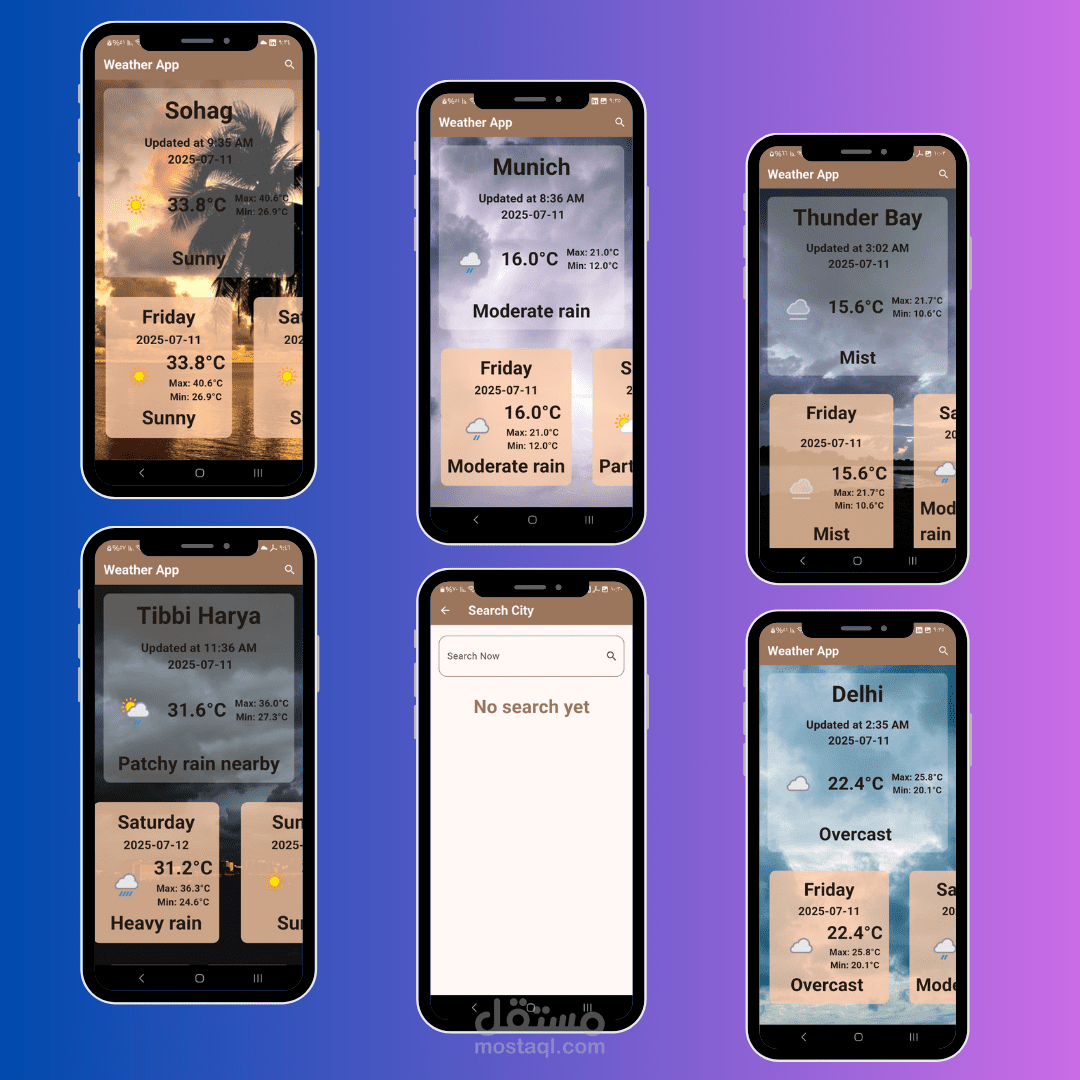 تطبيق طقس باستخدام Flutter وAPI مفتوحة