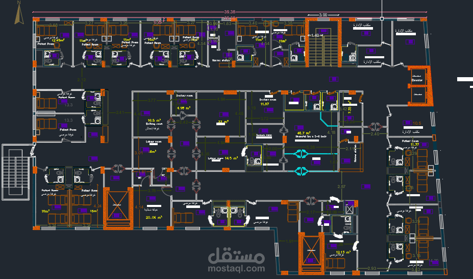 مصممة على برنامج الأوتوكاد لتصميم مشاريع تدفئة وتكييف  والاستعانة بالإكسل للقيام بالحسابات