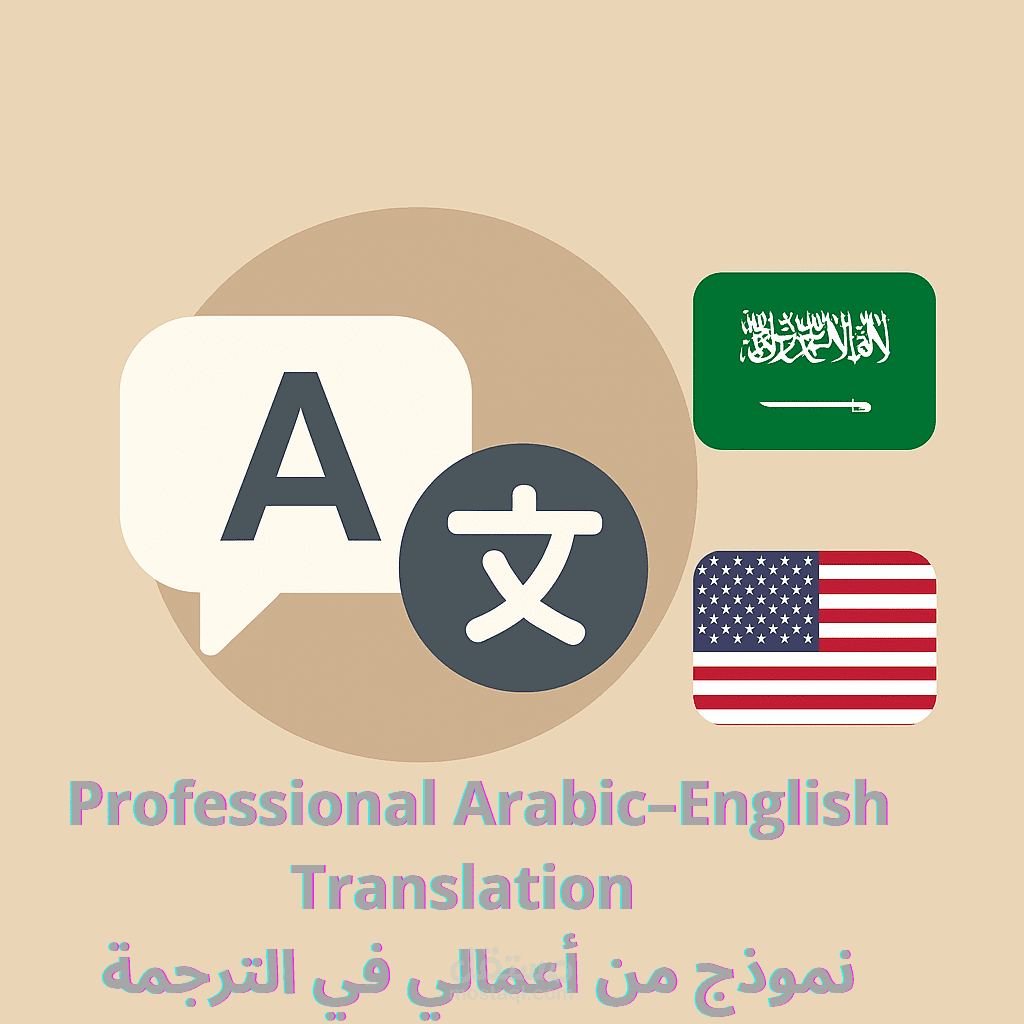 عينة ترجمة احترافية بين العربية والإنجليزية