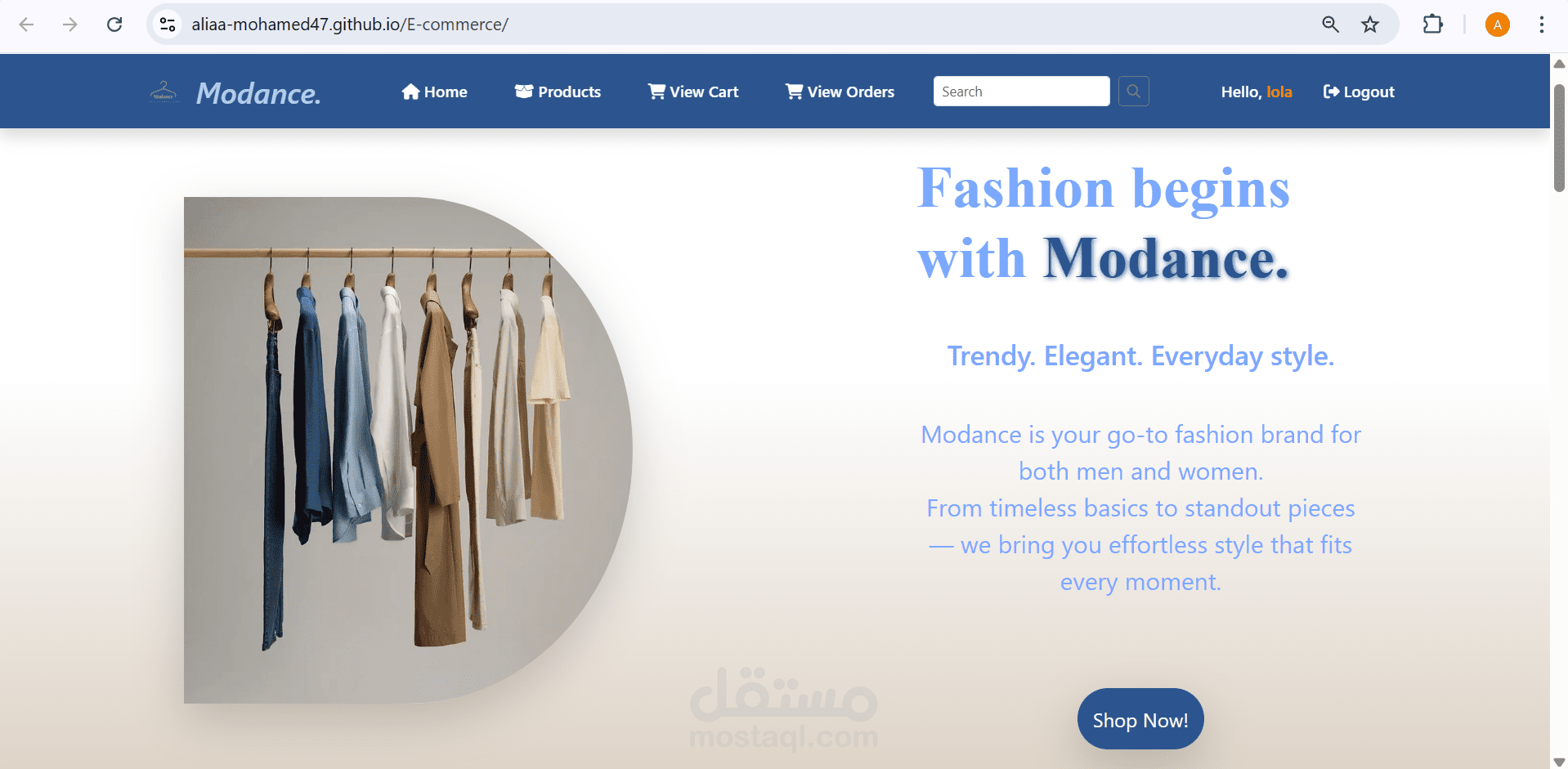 تطوير تطبيق متجر إلكتروني متكامل وتفاعلي (E-commerce Web App)