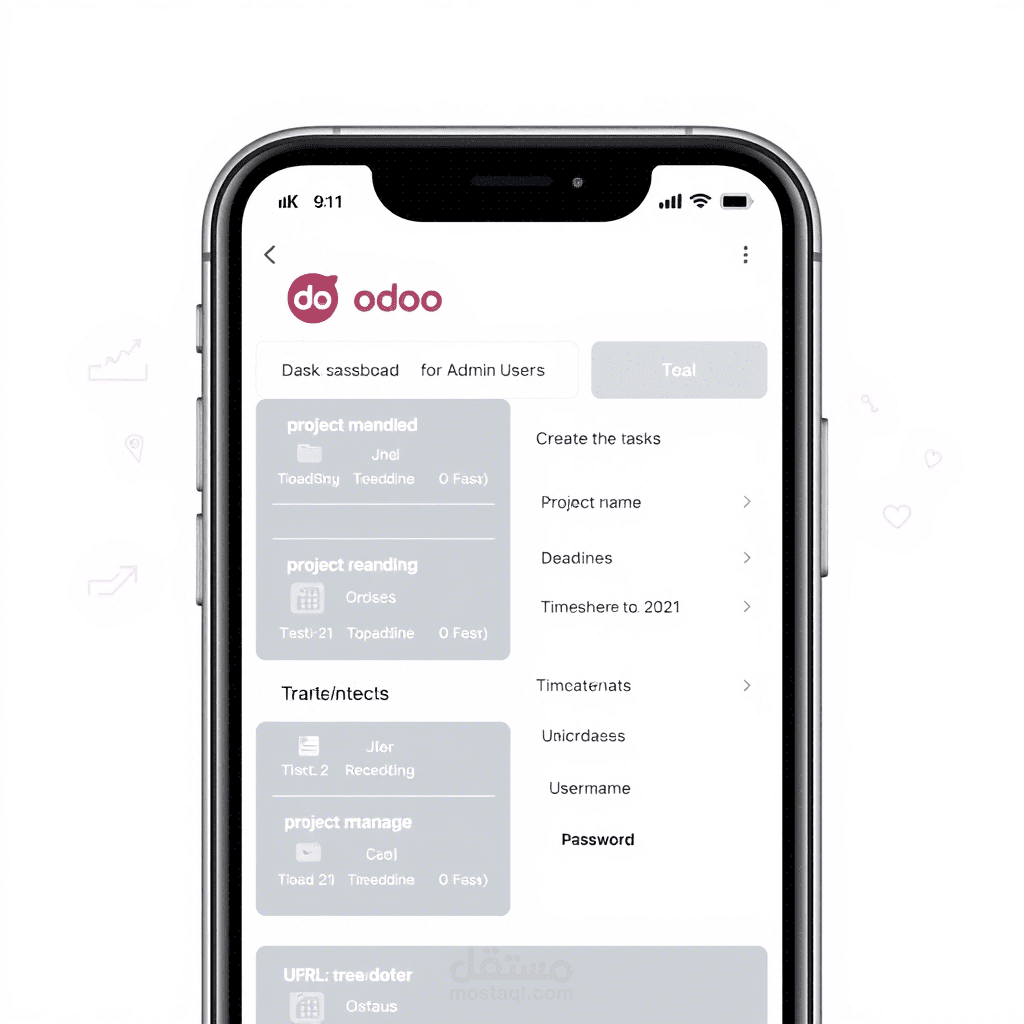 تطبيق إدارة المهام وسجلات الوقت المرتبط بـ Odoo