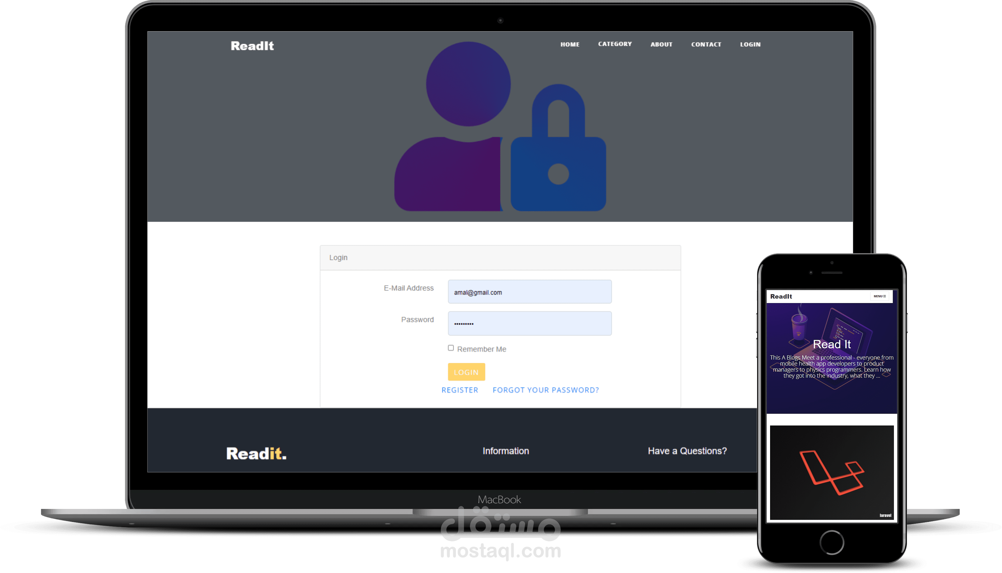 موقع باستخدام لغة Laravel