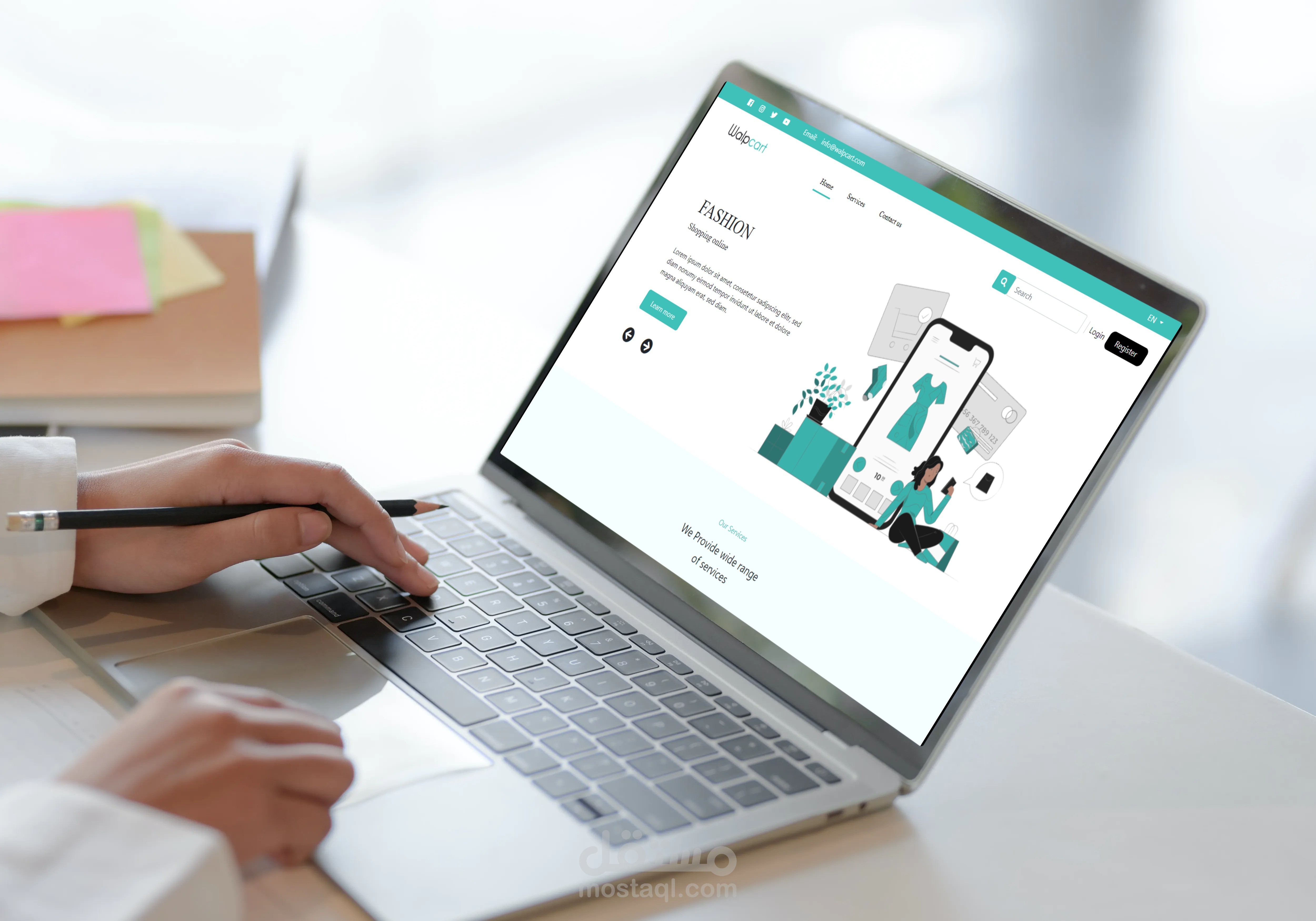تكويد موقع من ui/ux الى html, css