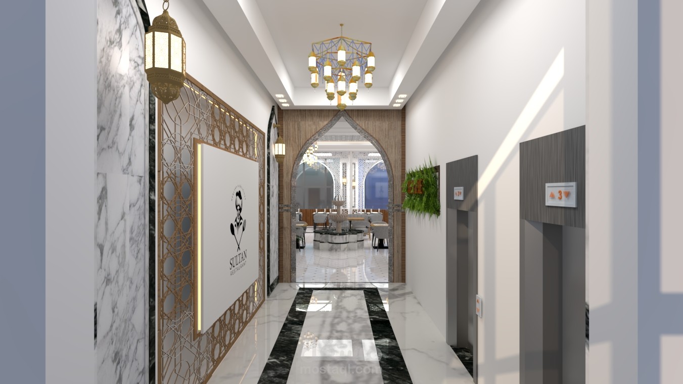 تصميم مطعم على الطراز الاسلامي