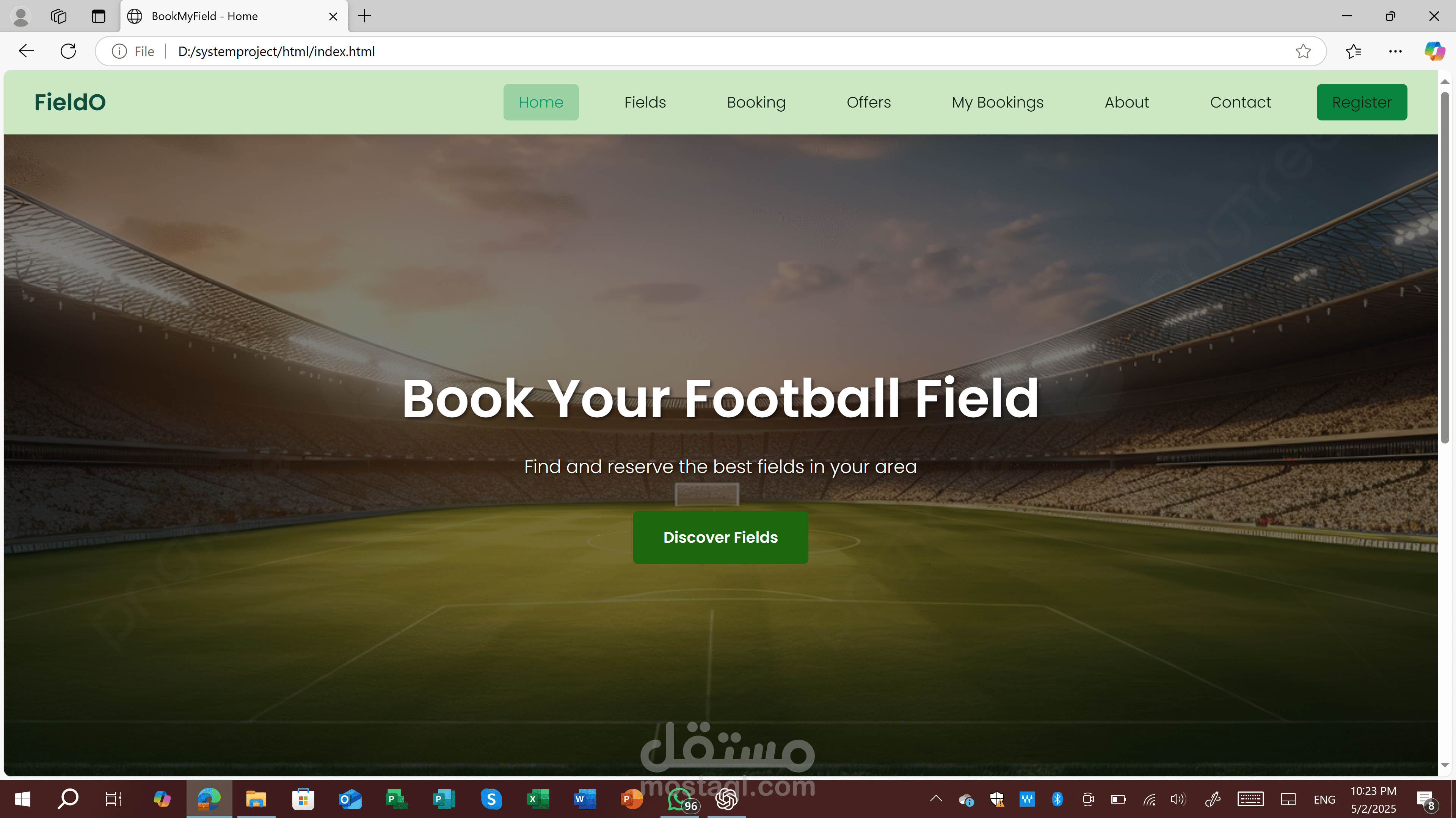 football field booking