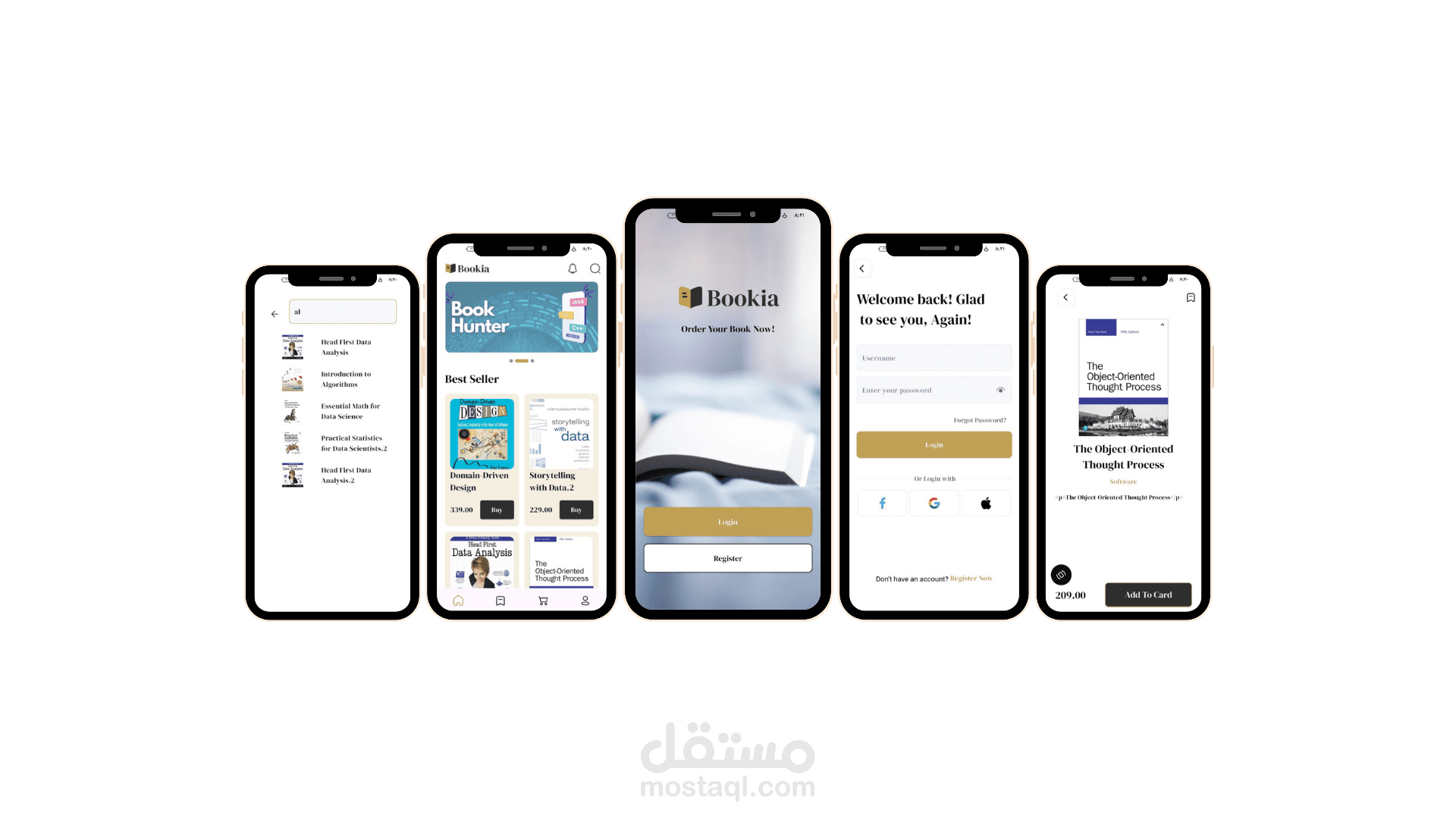 Bookia – تطبيق لعرض وشراء الكتب باستخدام Flutter وتصميم أنيق بسيط