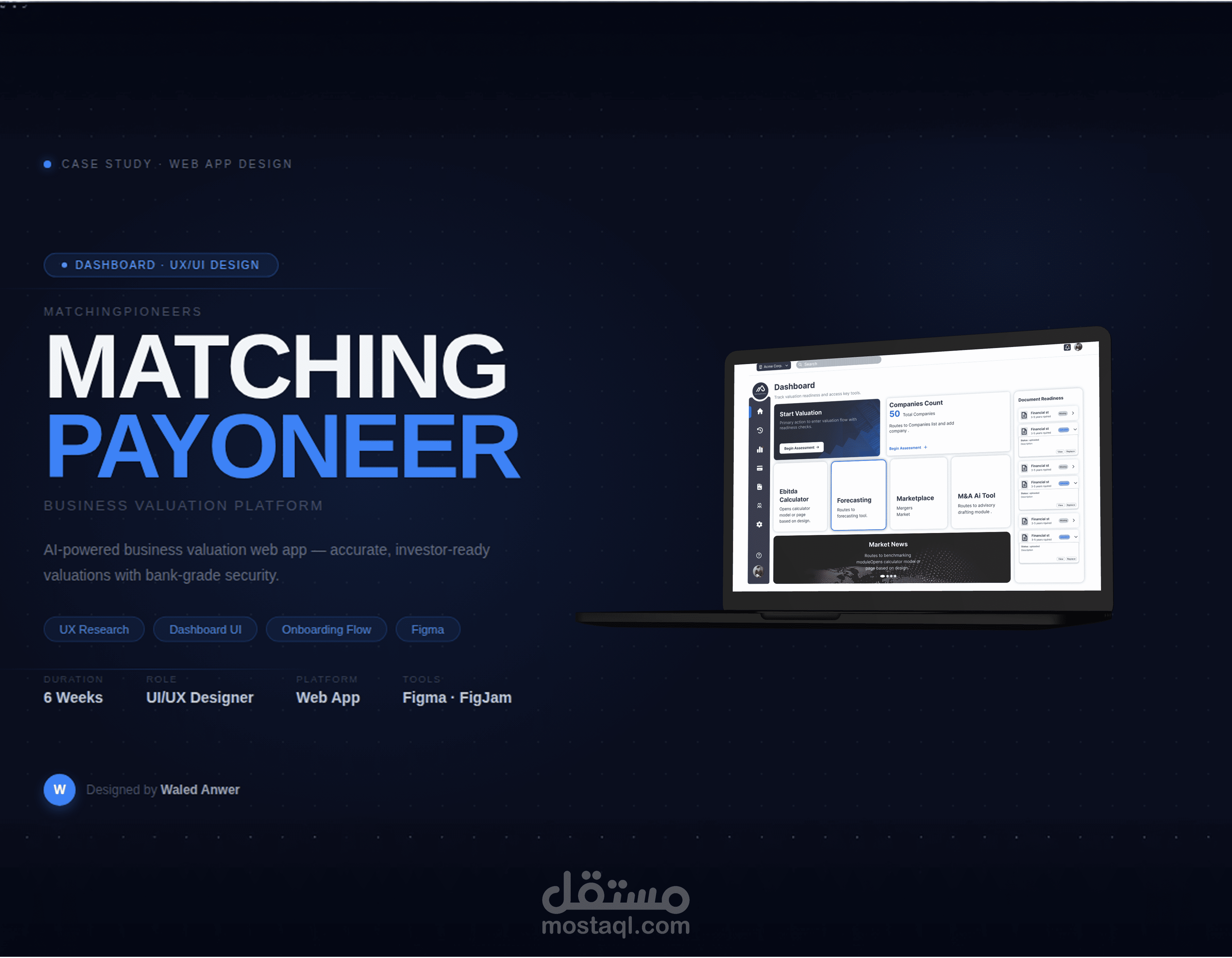 UI/UX Designer — AI Business Valuation Dashboard | MatchingPioneers