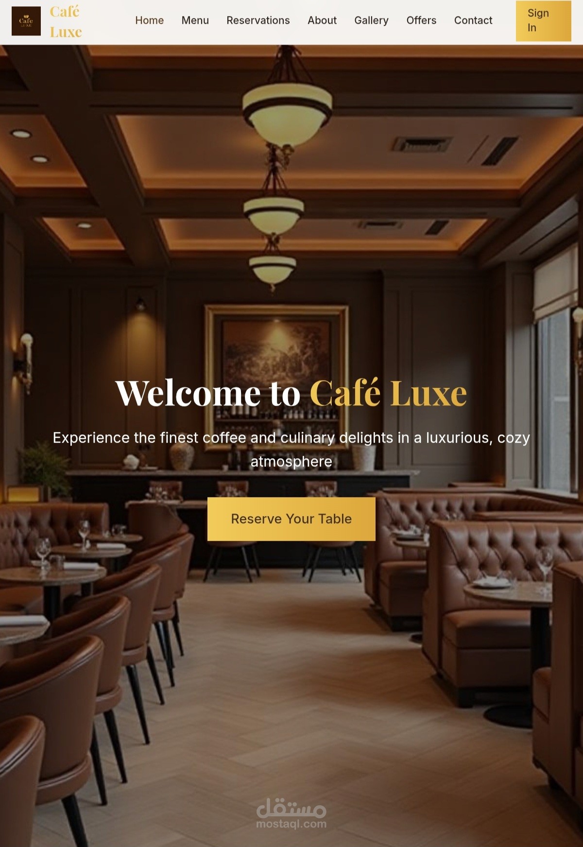 Café Luxe – Luxury Coffee Shop Website