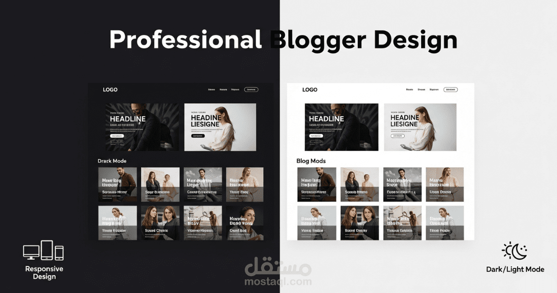 مدونة تقنية تدعم أكثر من لغة وتدعم الوضع الليلي والنهاري