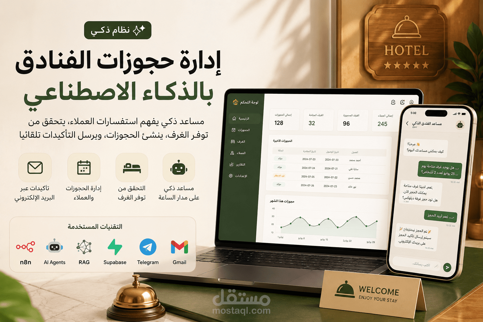 نظام ذكي لإدارة حجوزات الفنادق