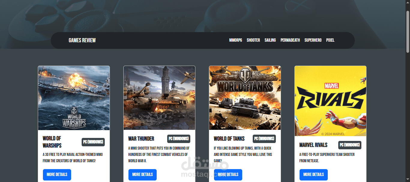 Games Review Website