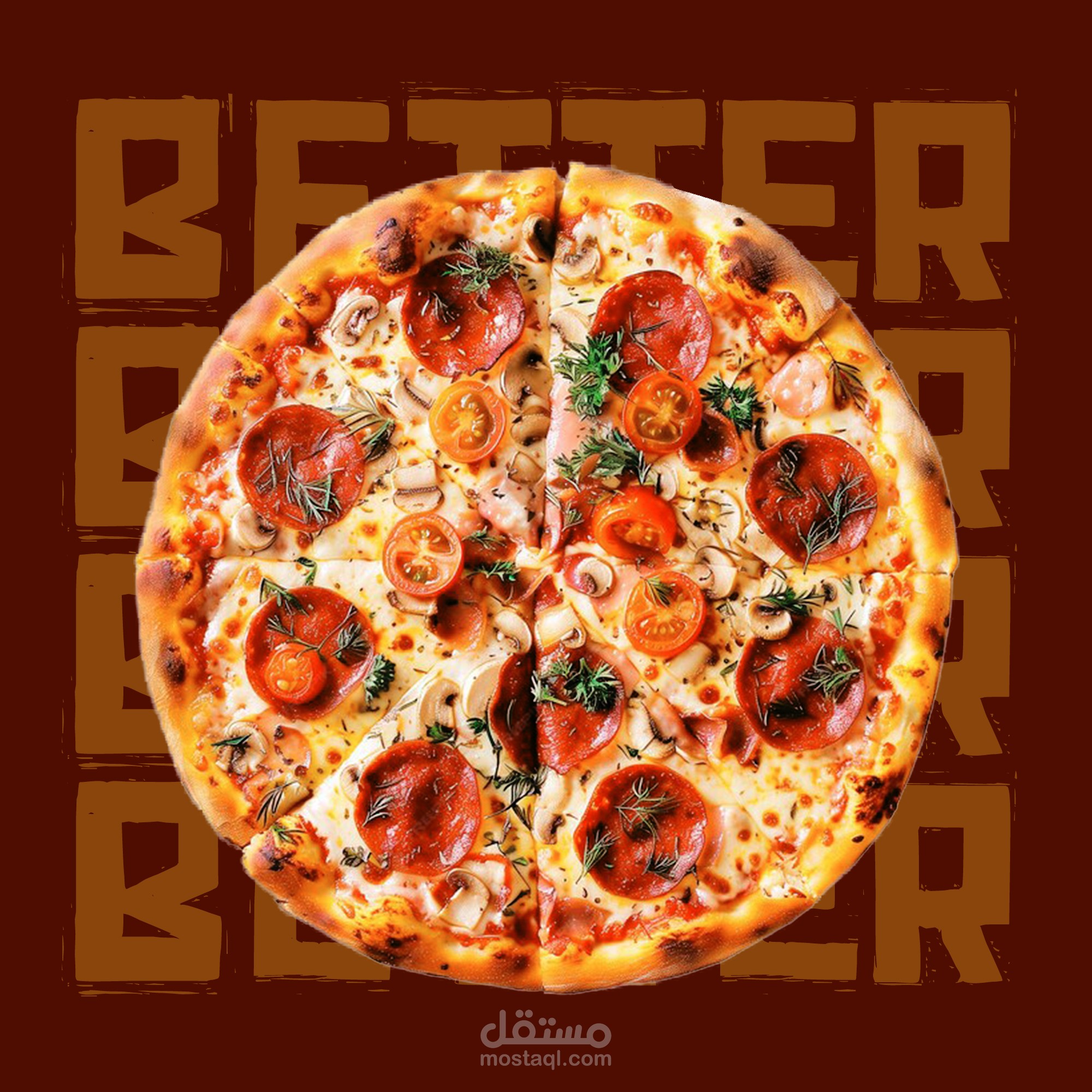 تصميم سوشيال ميديا لمحل بيتزا | Better