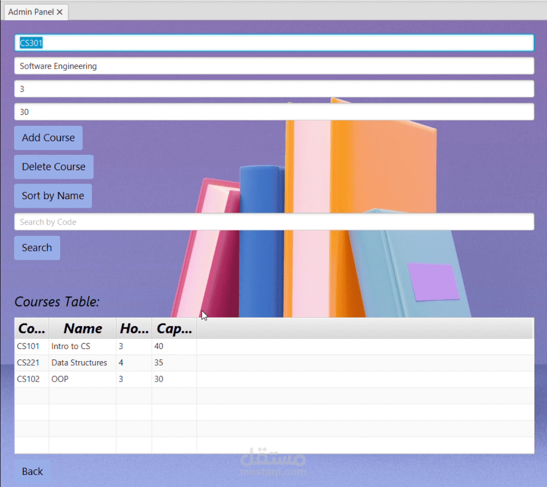 Course Registration System (JavaFX Desktop Application)